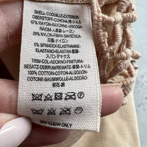 Free People Nude Skyscraper Bodycon Mini Dress Crochet Womens Small S - Picture 6 of 8